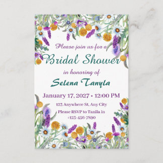 Convite   Flower Bridal Shower Invitation Card