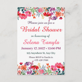 Convite  Flower Bridal Shower Invitation Card