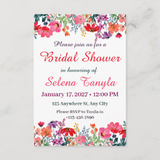 Convite  Flower Bridal Shower Invitation Card
