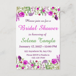 Convite  Flower Bridal Shower Invitation Card