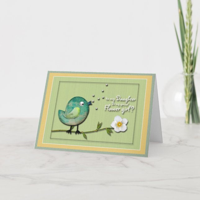 Convite Flower girl Daughter Invitation Request (Frente)