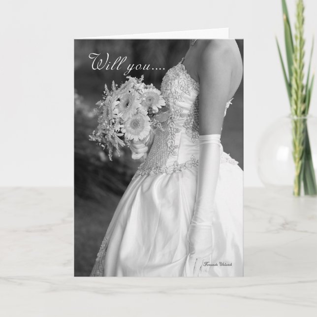 Convite Flower Girl, will you be my Flowergirl black an (Frente)