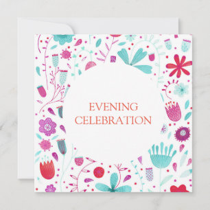 Convite Flower Meadow Watercolor Casamento noturno
