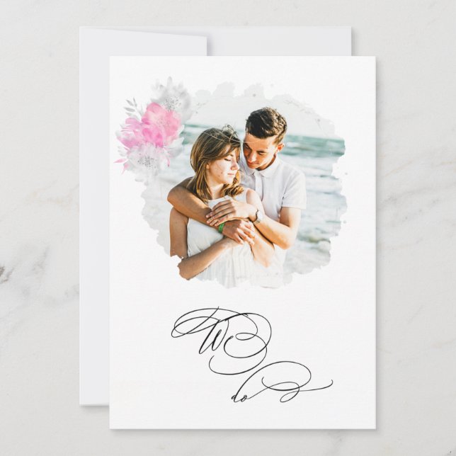 Convite *~* Flower PHOTO RSVP + QR AR AR6 NÓS NUNCA NUNCA (Frente)