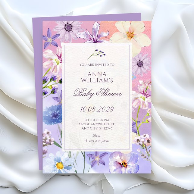 Convite Flowers baby shower (Criador carregado)