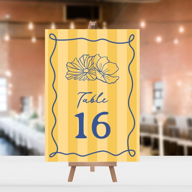 Convite Flowers Casamento de Stripe Amarela (Criador carregado)