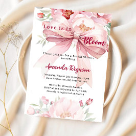 Convite Flowers Love está no Chá de panela cor-de-rosa
