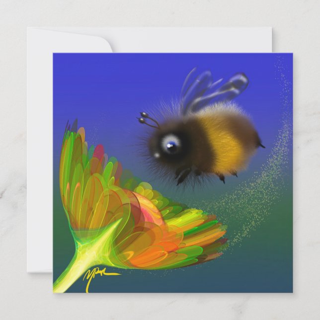 Convite Fluffy bee Invitation (Frente)