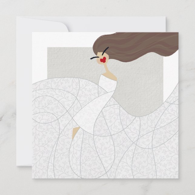 Convite Fluid Ivory Muse Fashion Art Card (Frente)