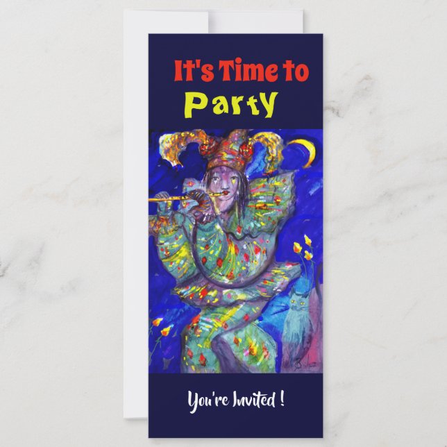 Convite FLUTIS EM BLUE Party Program (Frente)