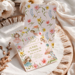 Convite Flutter and Twirl Fairy Any Age Princess Birthday