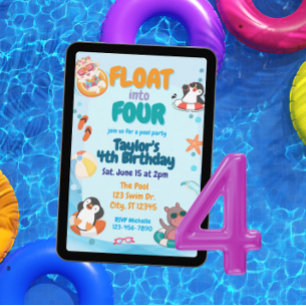 Convite Flutue no Quatro, Animais da Piscina 4º Aniversári