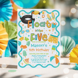 Convite Flutue nos Cinco Aniversário de 5 anos de Festa de