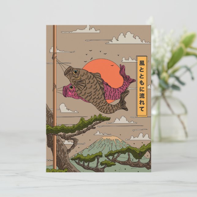 Convite Fluxo com o Vento Koinobori (Em pé/Frente)