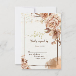 Convite Fluxos de Outono de Aquarela RSVP
