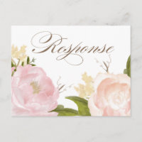 Fluxos Românticos de Aquarela RSVP Cartão Postal I
