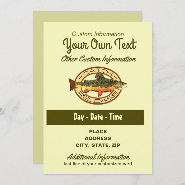 Convite Fly Fish Fisheries Capture Release Party (Frente/Verso)