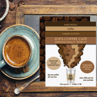 Convite flyer de café