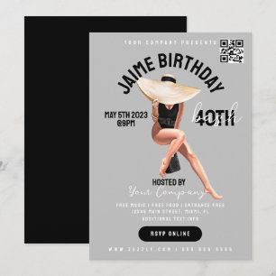 Convite Flyers de Evento de Aniversário de 40 anos Estilo