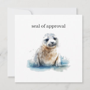 Convite Foca Filhote Charmosa em Aquarela, personalizado