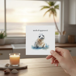 Convite Foca Filhote Charmosa em Aquarela, personalizado