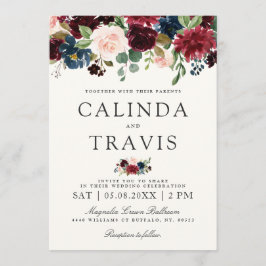 Convite Foco | conhecido floral do buquê | de Borgonha