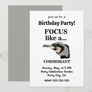 Convite Foco de Pássaro Cormorão Como um Aniversário de Co