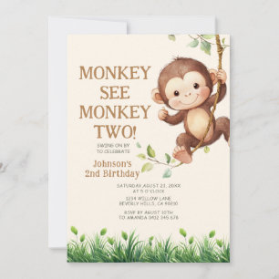 Convite Fofa do Macaco Vê Macaco Dois Safari 2º Aniversári