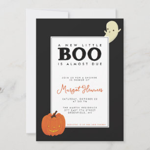 Convite Fofa, ilustrada fantasma Little Boo e abóbora Bebê