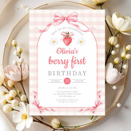 Convite Fofa Menina Berry Primeiro Aniversário