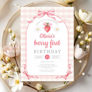 Convite Fofa Menina Berry Primeiro Aniversário