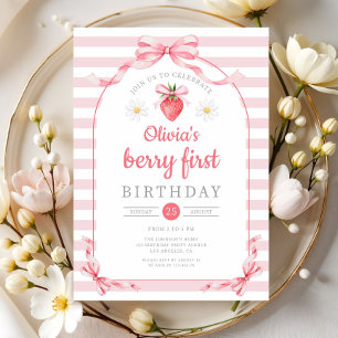 Convite Fofa Menina Berry Primeiro Aniversário