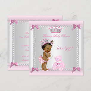 Convite Fofa Princesinha Chuveiro de Bebê Menina Étnica