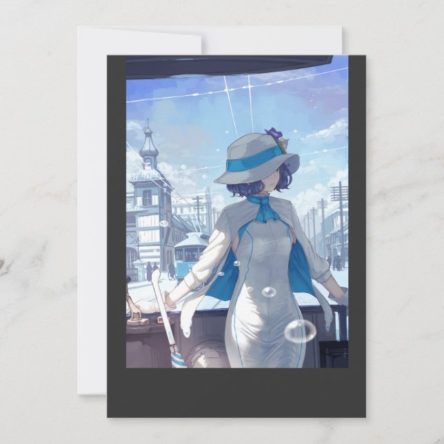 Convite fofinha de anime kawaii japonesa T-Shirt (Frente)