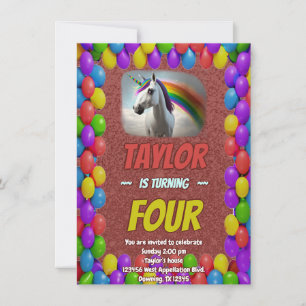 Convite Fofinho Bonito Unicórnio Pensado Aniversário Convi