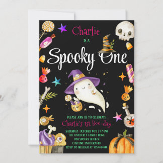 Convite Fofinho Espantalho Fantasma de Halloween 1º Aniver