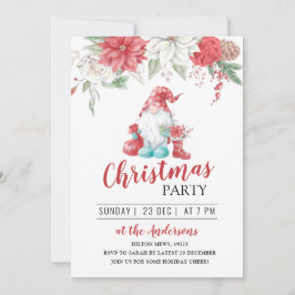 Convite fofo gnomo floral coroa festas de Natal Em