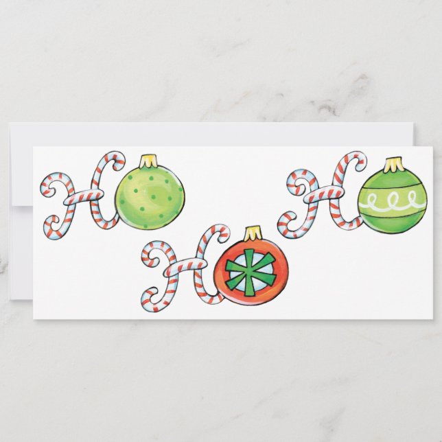 Convite Fofo Natal Ho Ho Ho, Doces Canas Enfeites (Frente)