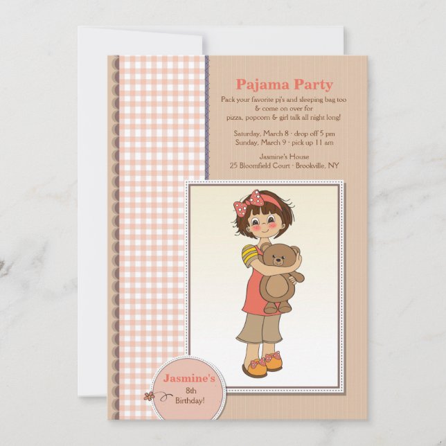 Convite Fofura para Festa de Pijamas (Frente)