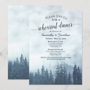 Convite Foggy Pine Woods - Ensaio e Janto de Casamento Azu