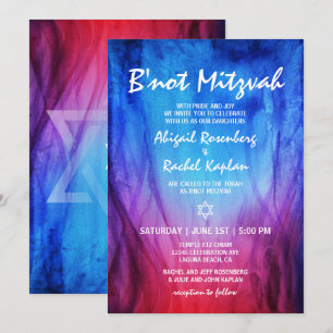 Convite Fogo Gelo Azul Vermelho    Estrela de Davi B'not M