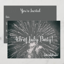 Convite Fogos de artifício 4 de julho