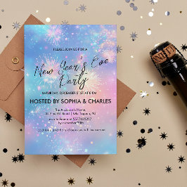 Convite Fogos de artifício azuis fogos de Ano Novo