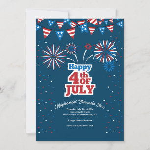 Convite Fogos de Artifício de Vizinhança do 4 de Julho