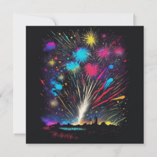 Convite Fogos de artifício Dia da Independência 4 de Jul