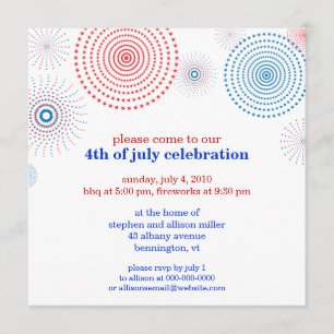 Convite Fogos-de-artifício no quarto partido