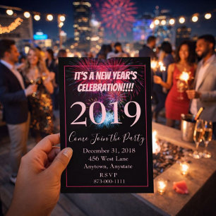 Convite Fogueira de Festa de Ano Novo