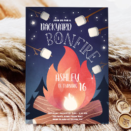 Convite Fogueira no quintal Camping Glamping Festa de aniv