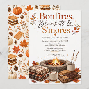 Convite Fogueiras, Cobertores & S’mores