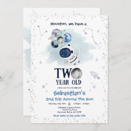 Convite Foguete Astronauta de Festa Espacial Exterior